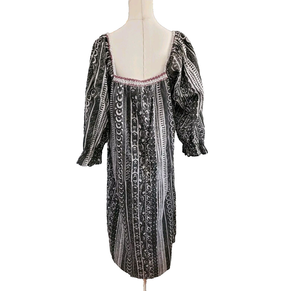 CLEOBELLA Printed Cottage-Core Lightweight-Cotton Front Button Midi Dress Small - Picture 2 of 6